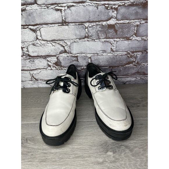 3.1 Phillip Lim White Leather Black Oxfords Lace Up Shoes Women Sz 40EU/9.5M US - Picture 14 of 16